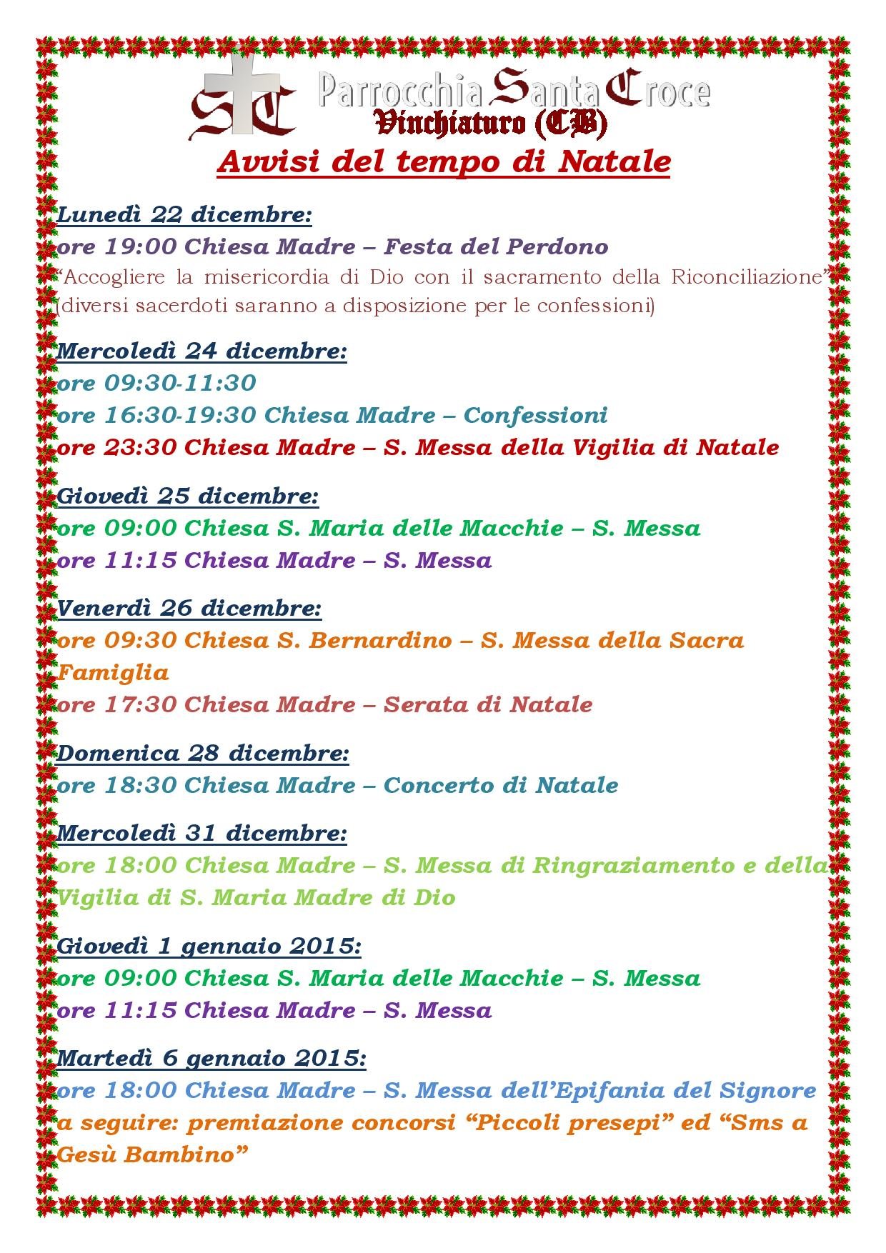 Avvisi del Tempo di Natale