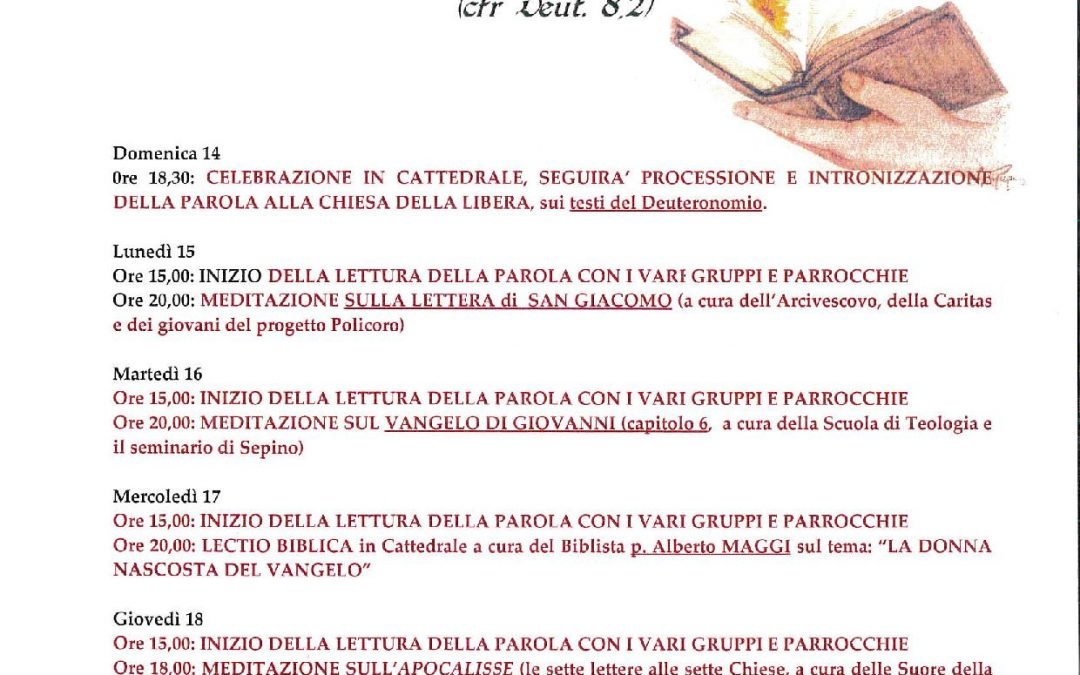 Verbum Domini 14-21 ottobre 2018