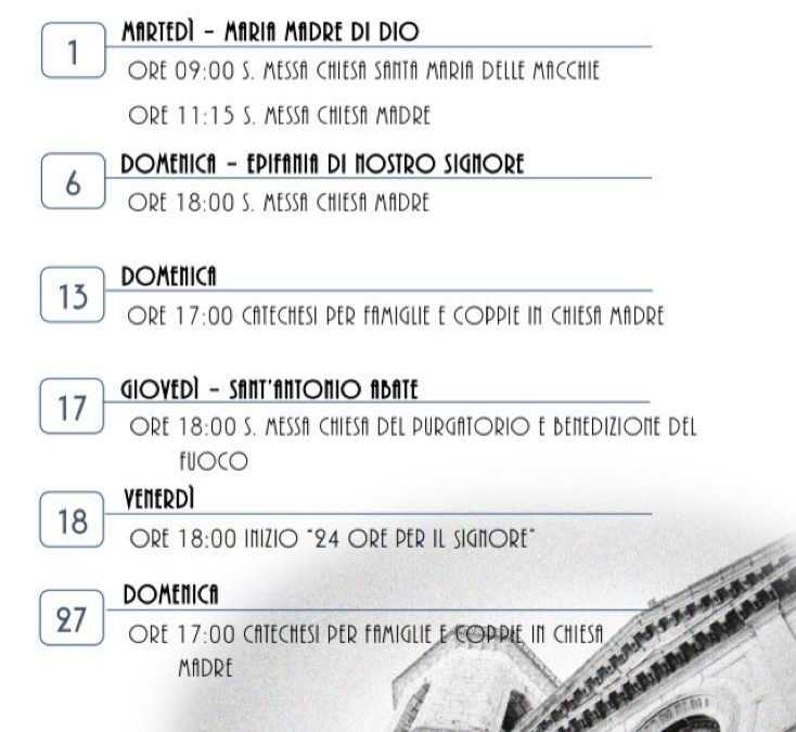 Programma Gennaio 2019