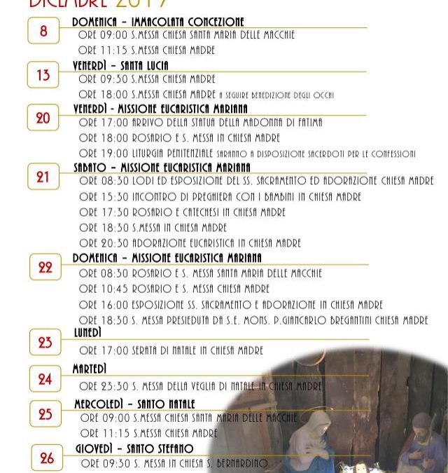 Programma Santo Natale 2019